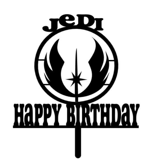 LARGE Hand Crafted Acrylic Jedi Cake Topper - Picture 2 of 2